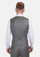 Fossil Grey Checked Vest - SARTORO704