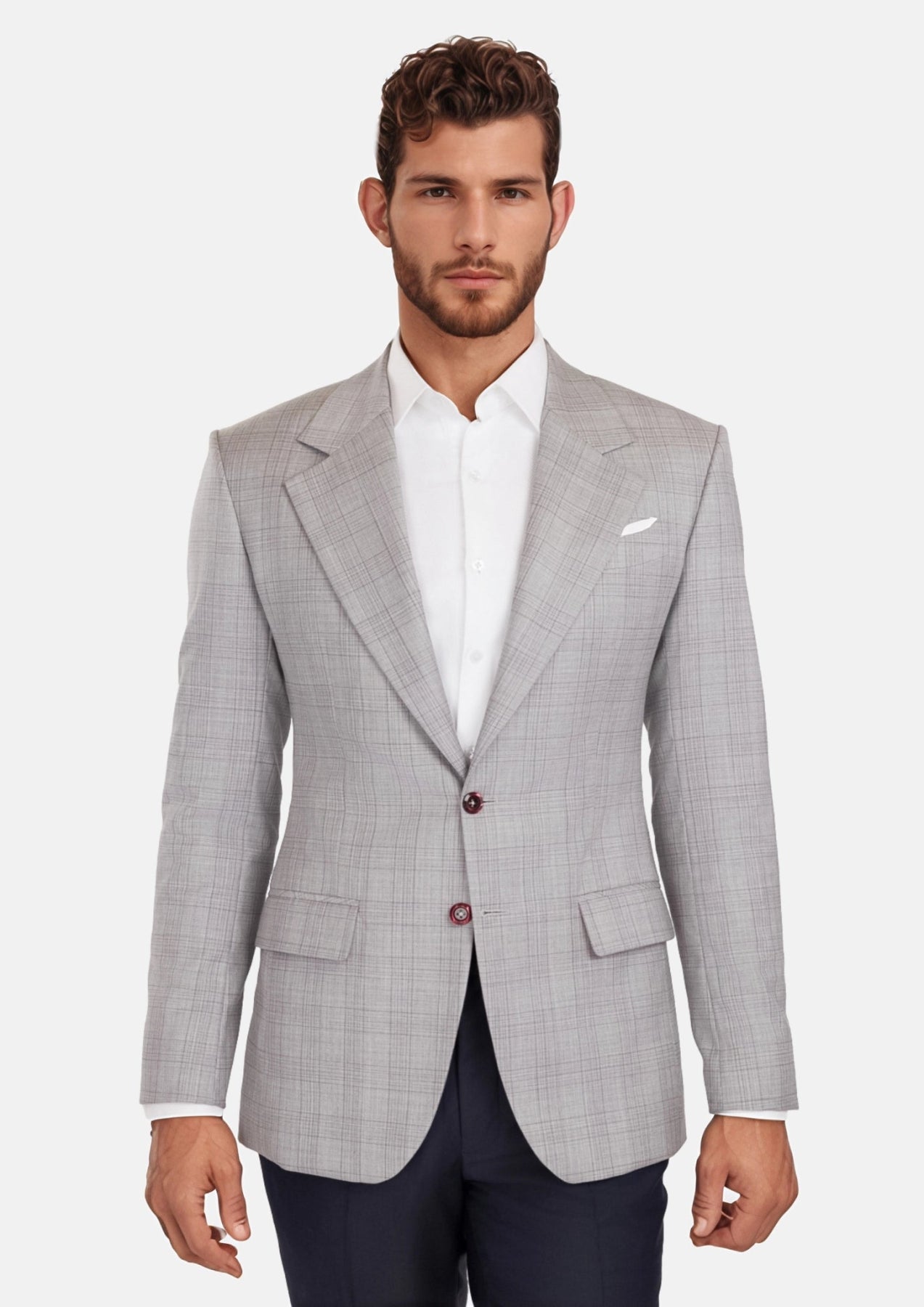 French Gray Checked Ellis Jacket - SARTORO