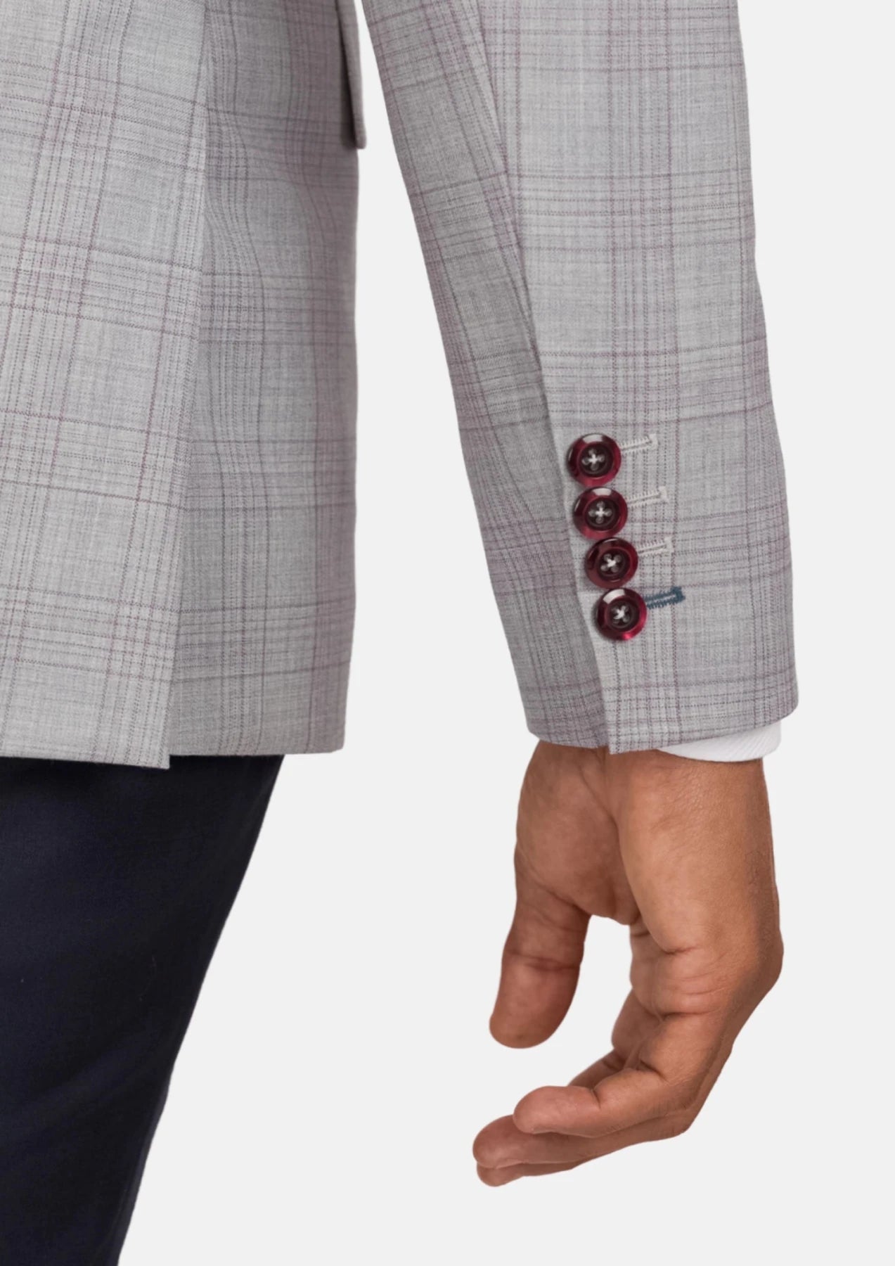 French Gray Checked Ellis Jacket - SARTORO369