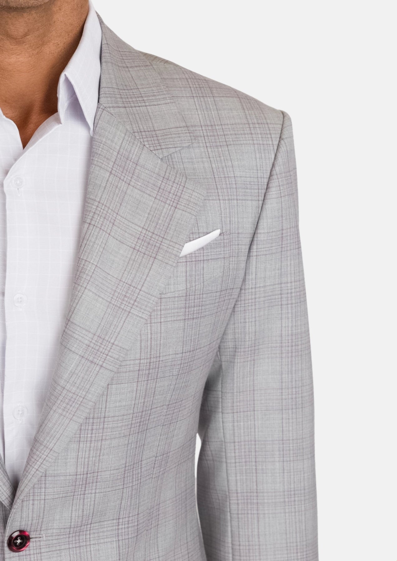 French Gray Checked Ellis Jacket - SARTORO