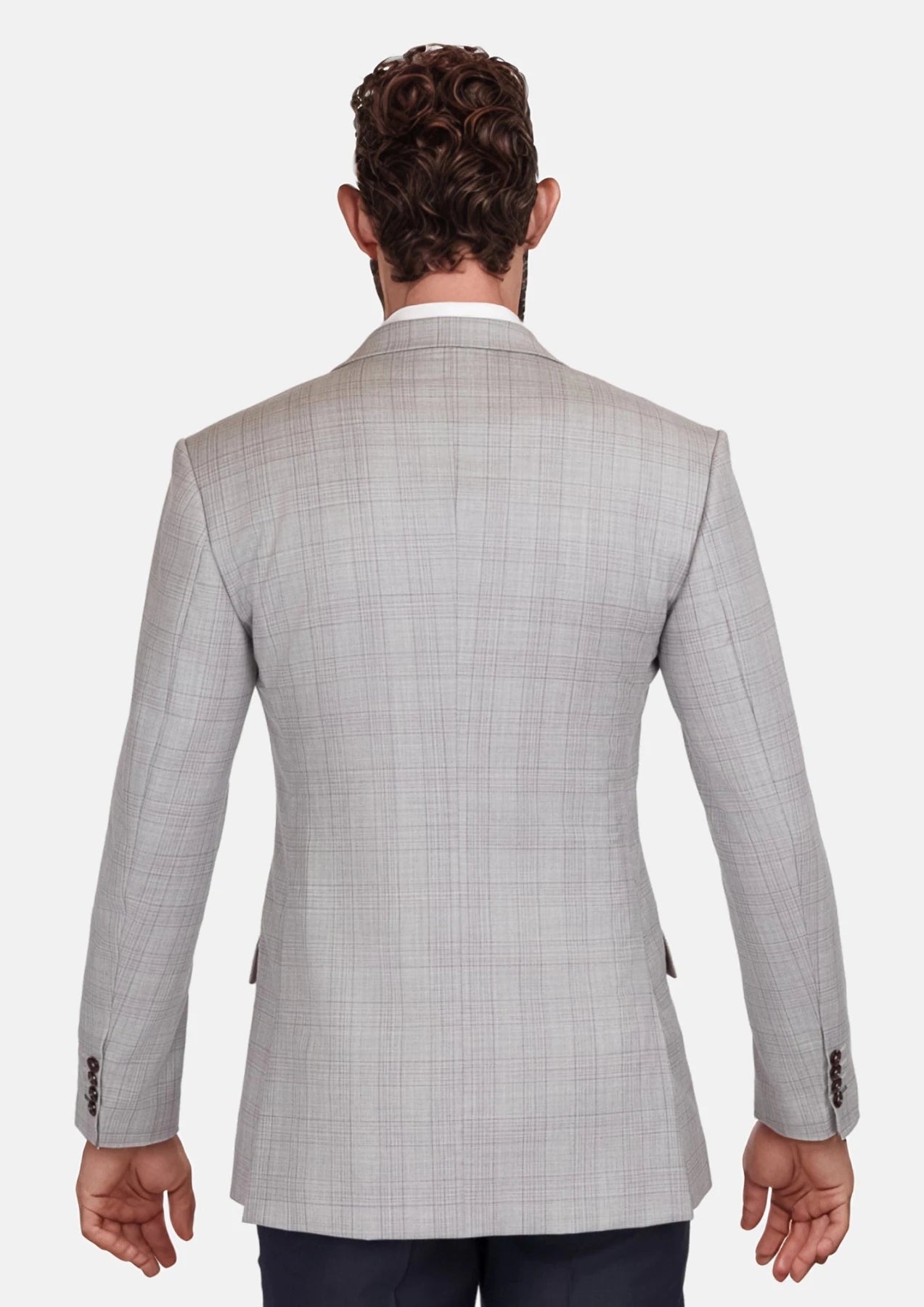 French Gray Checked Ellis Jacket - SARTORO713