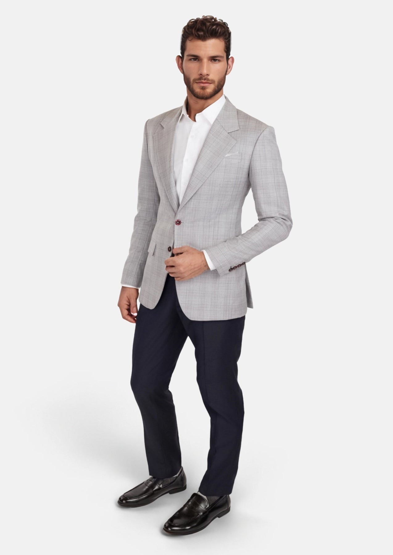 French Gray Checked Ellis Jacket - SARTORO