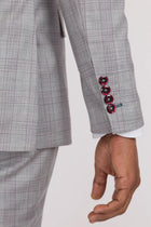 French Gray Checked Ellis Suit - SARTORO109