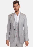 French Gray Checked Ellis Suit - SARTORO607