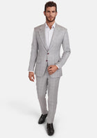 French Gray Checked Ellis Suit - SARTORO220