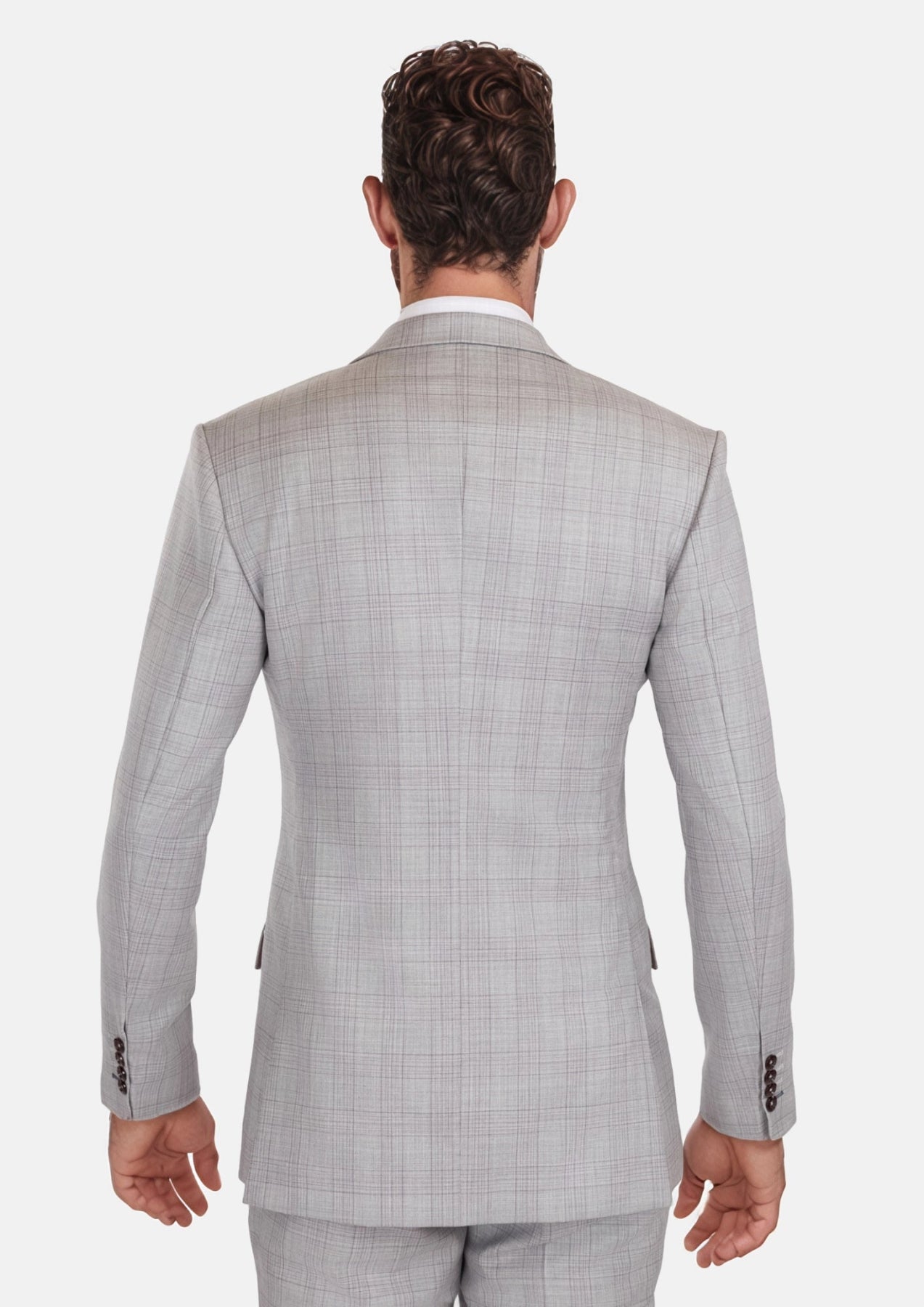 French Gray Checked Ellis Suit - SARTORO