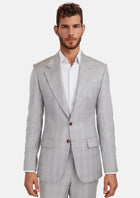 French Gray Checked Ellis Suit - SARTORO314
