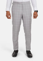French Gray Checked Pants - SARTORO88