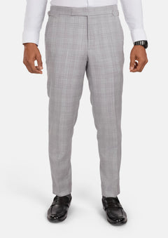 French Gray Checked Pants - SARTORO