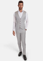 French Gray Checked Vest - SARTORO915