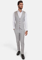 French Gray Checked Vest - SARTORO37