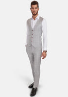 French Gray Checked Vest - SARTORO72