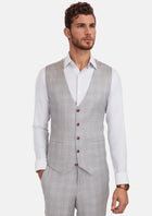 French Gray Checked Vest - SARTORO107