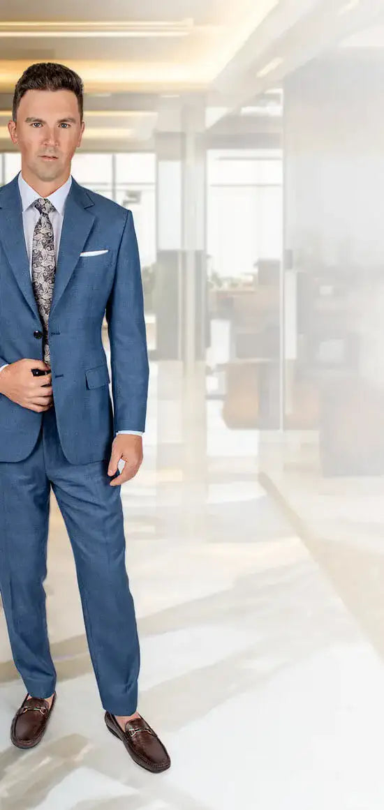 our founder Andy Fine in a blue suit