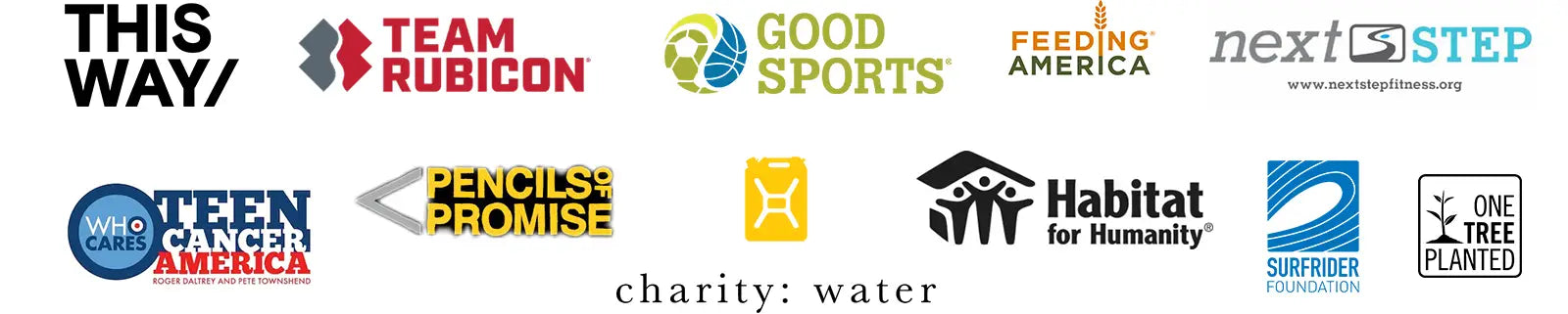 various charity logos