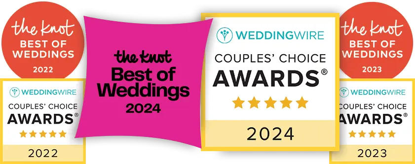 weddingwire and theknot best of weddings awards 2022-2024