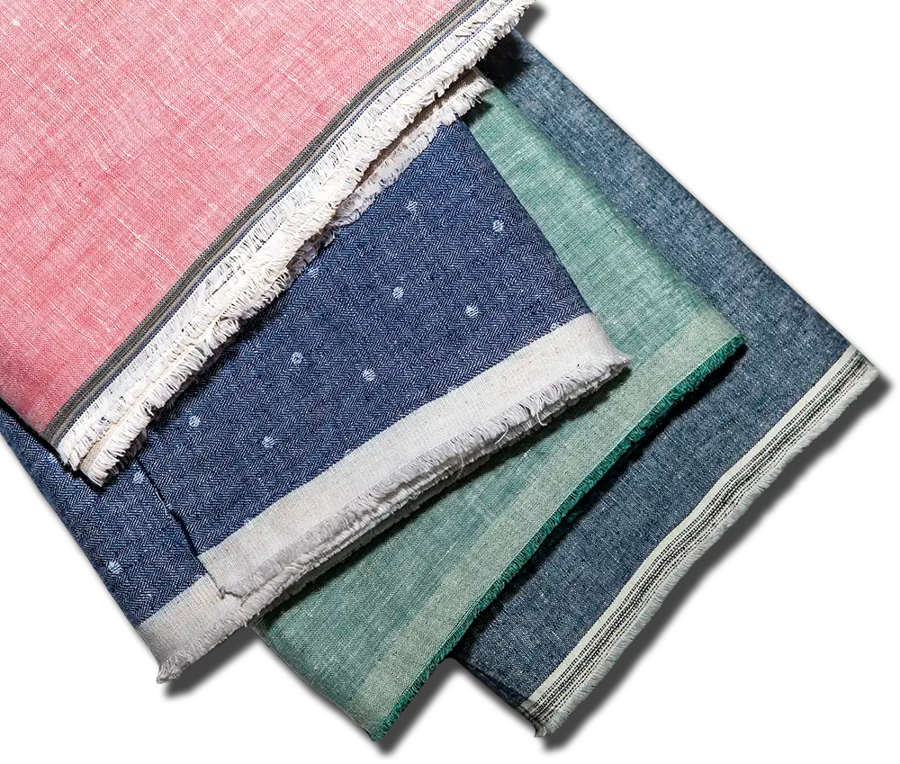 assorted linen fabrics on rolls