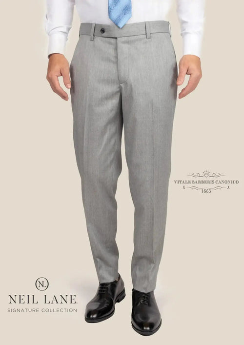 Glacier Grey Twill Pants - SARTORO