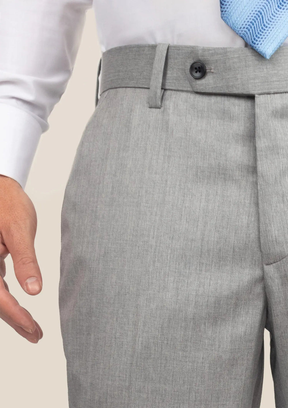 Glacier Grey Twill Pants - SARTORO