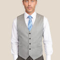 Glacier Grey Twill Vest - SARTORO