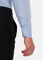 Glen Plaid Light Blue Shirt - SARTORO467