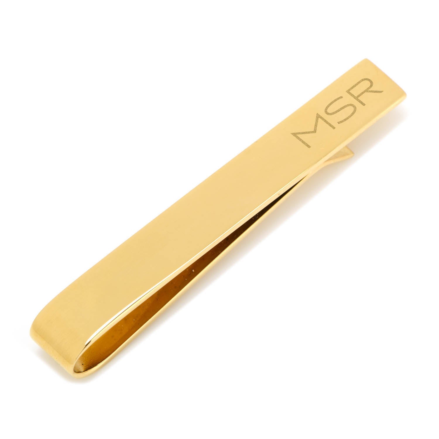 Gold Plated Stainless Steel Engravable Tie Bar - SARTORO443