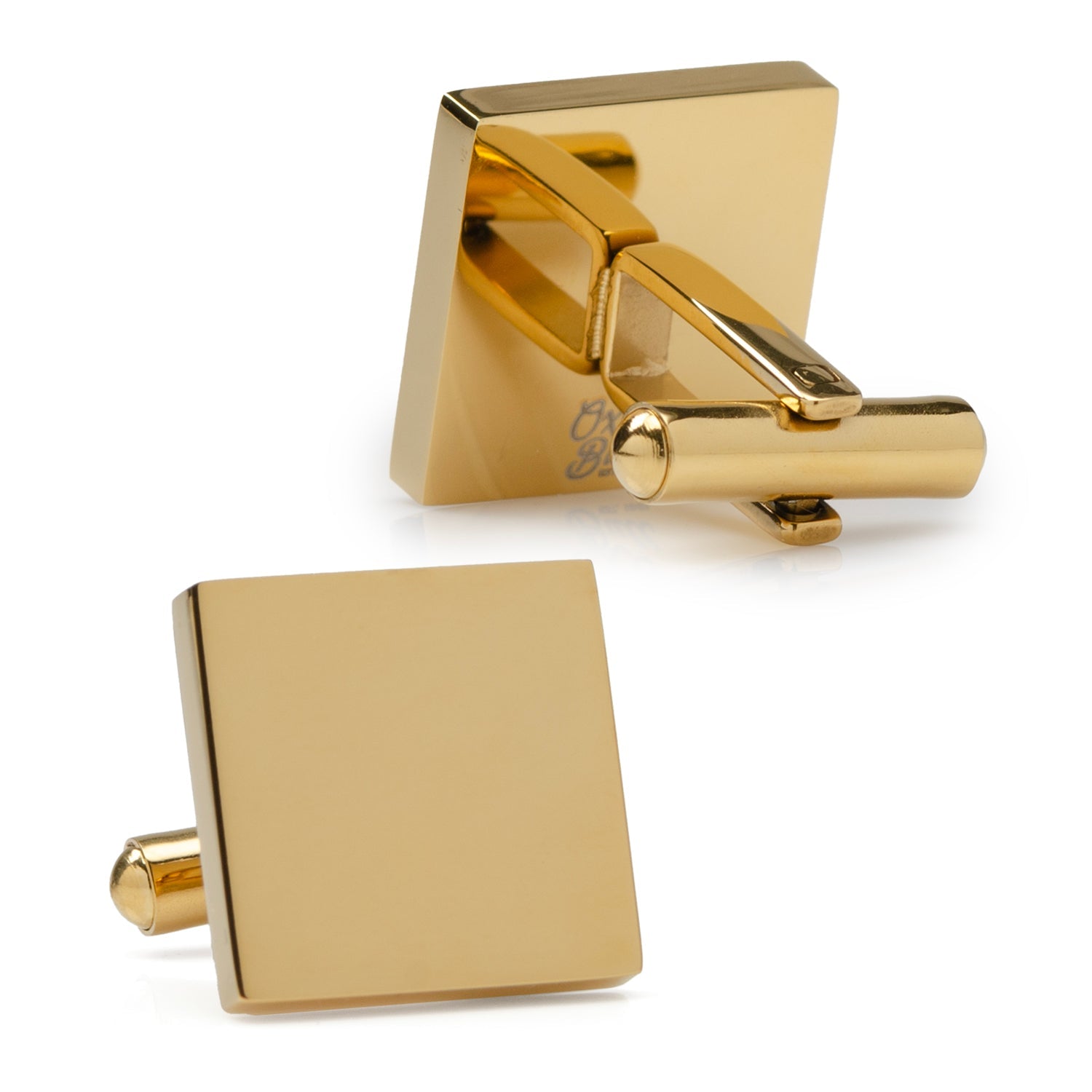 Gold Stainless Engravable Square Cufflinks - SARTORO301