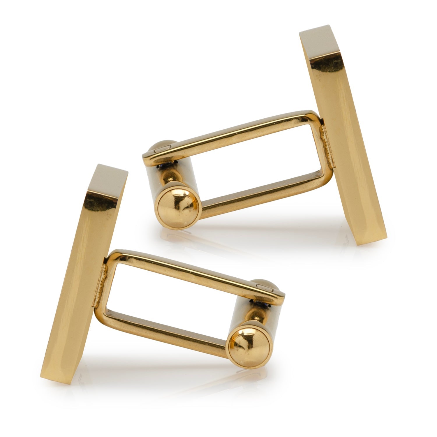 Gold Stainless Engravable Square Cufflinks - SARTORO174