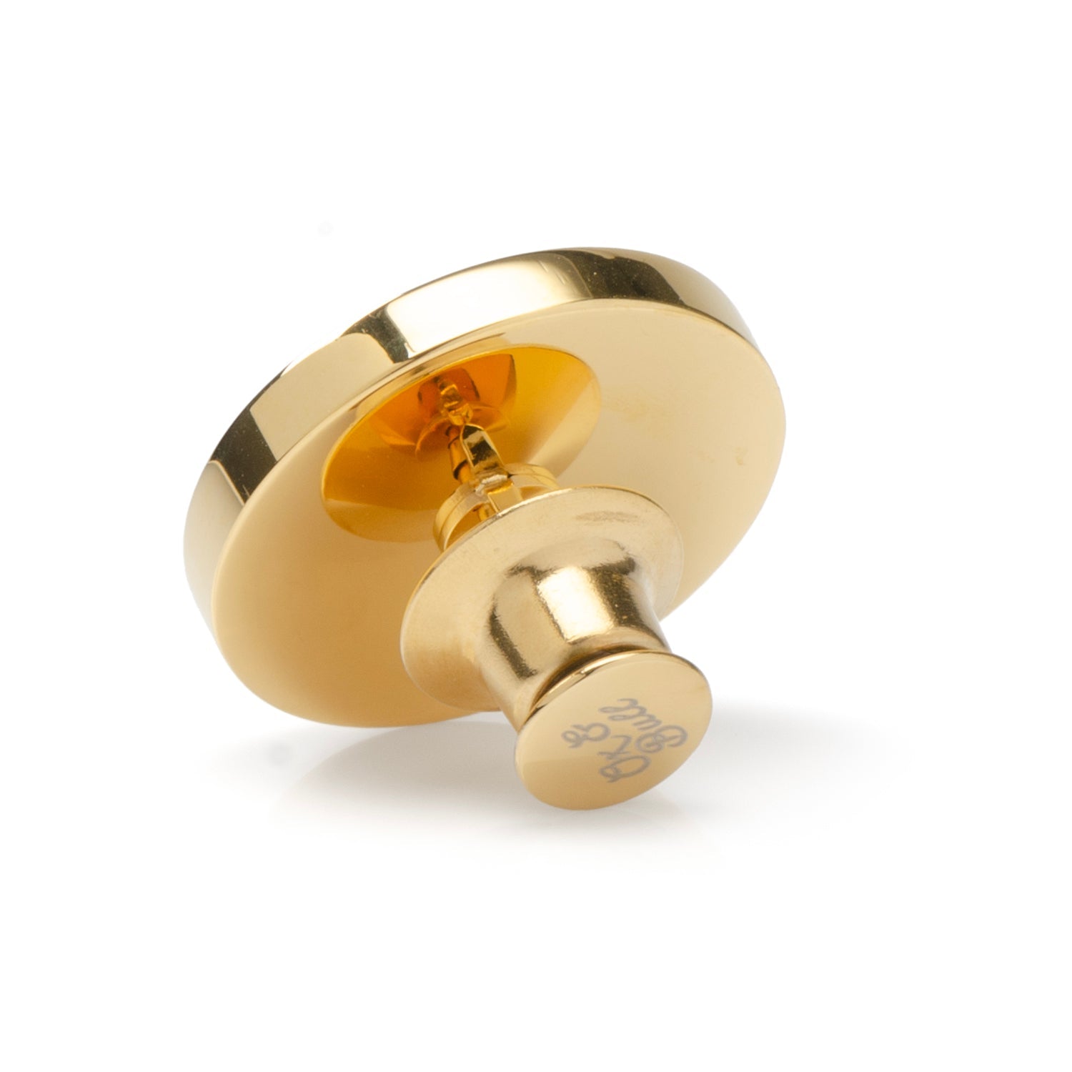 Gold Stainless Steel Round Infinity Engravable Lapel Pin - SARTORO552