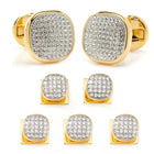 Gold Stainless Steel White Pave Crystal 5-Stud Set - SARTORO976