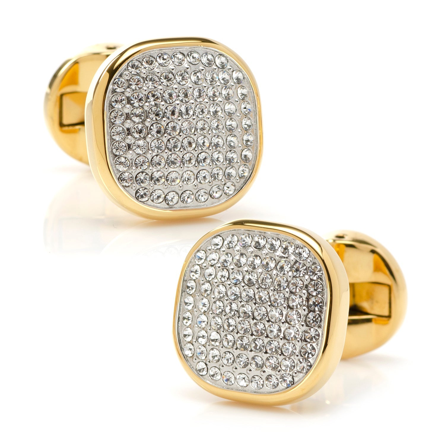 Gold Stainless Steel White Pave Crystal 5-Stud Set - SARTORO838