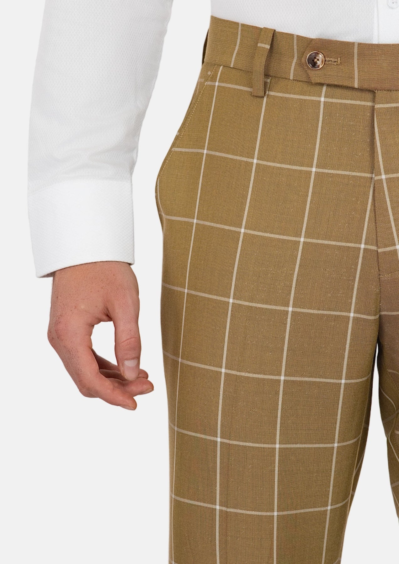 Gold Windowpane Pants - SARTORO