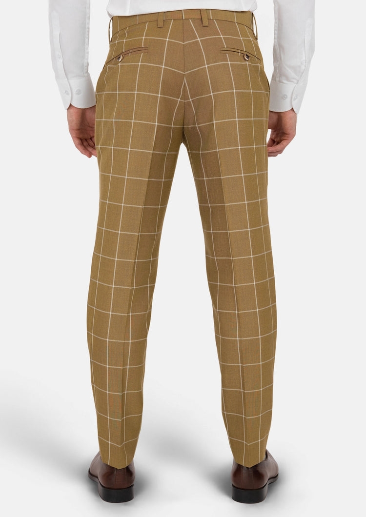 Gold Windowpane Pants - SARTORO169