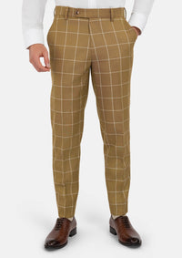 Gold Windowpane Pants