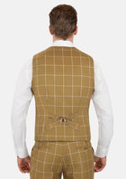 Gold Windowpane Vest - SARTORO774
