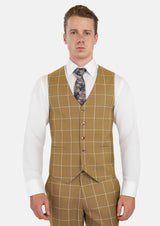 Gold Windowpane Vest - SARTORO