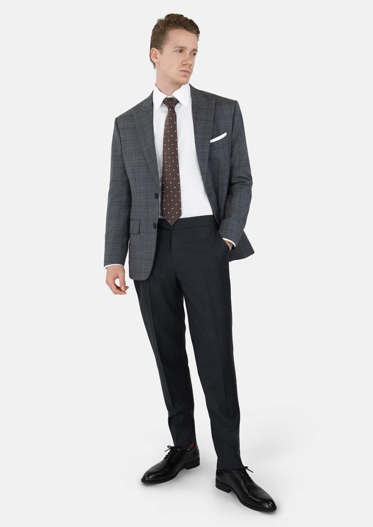 Graphite Grey Prince Of Wales Jacket - SARTORO410