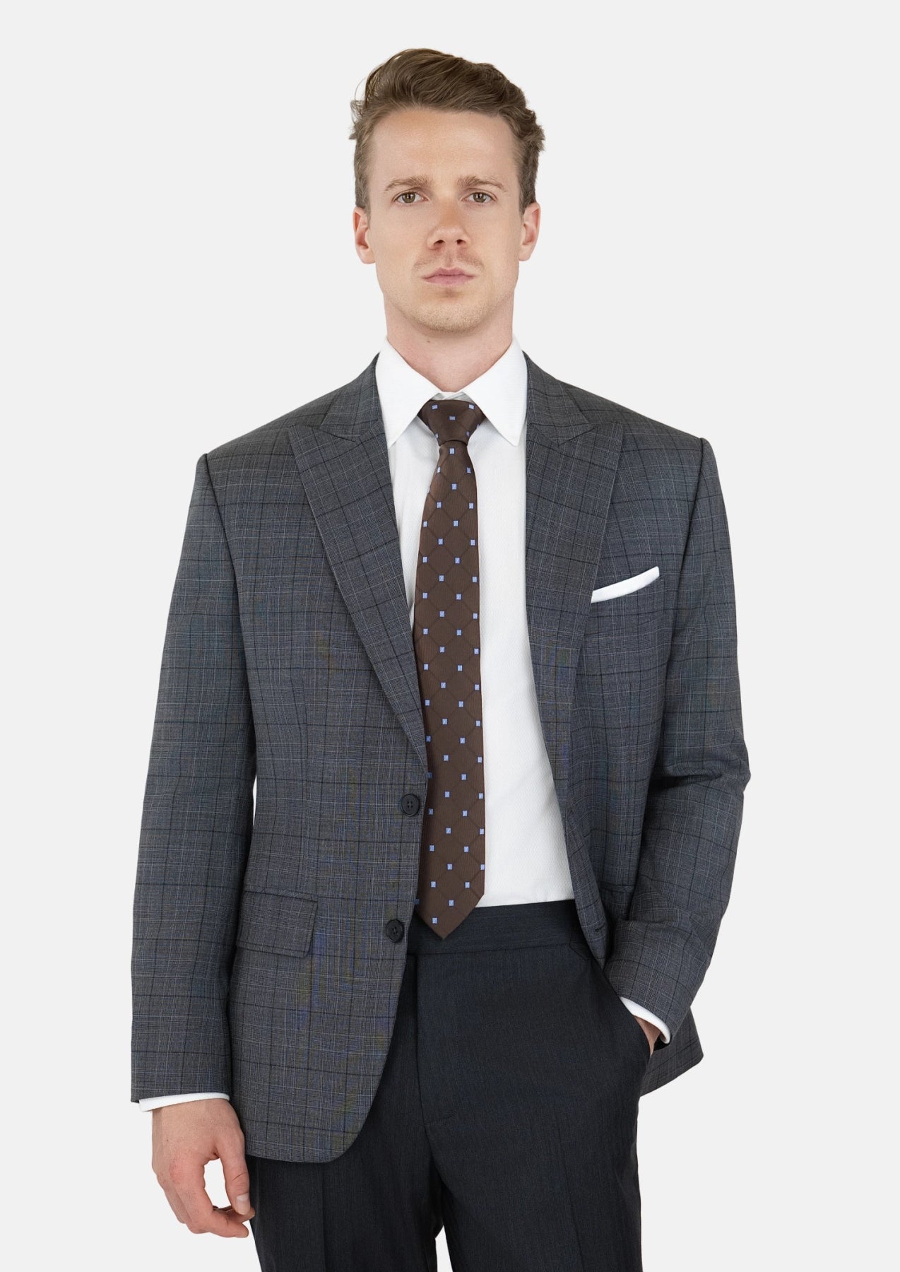 Graphite Grey Prince Of Wales Jacket - SARTORO807