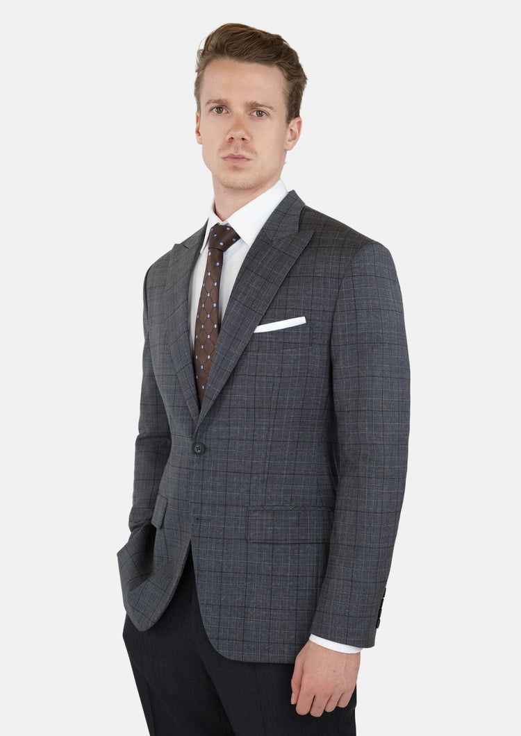 Graphite Grey Prince Of Wales Jacket - SARTORO624