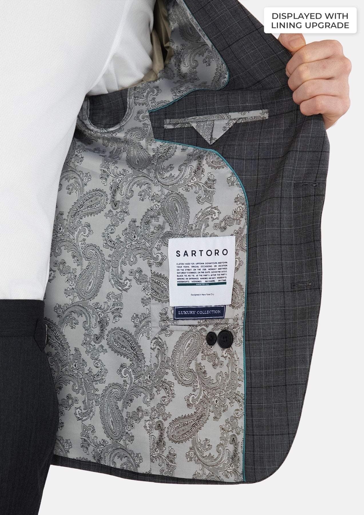 Graphite Grey Prince Of Wales Jacket - SARTORO832