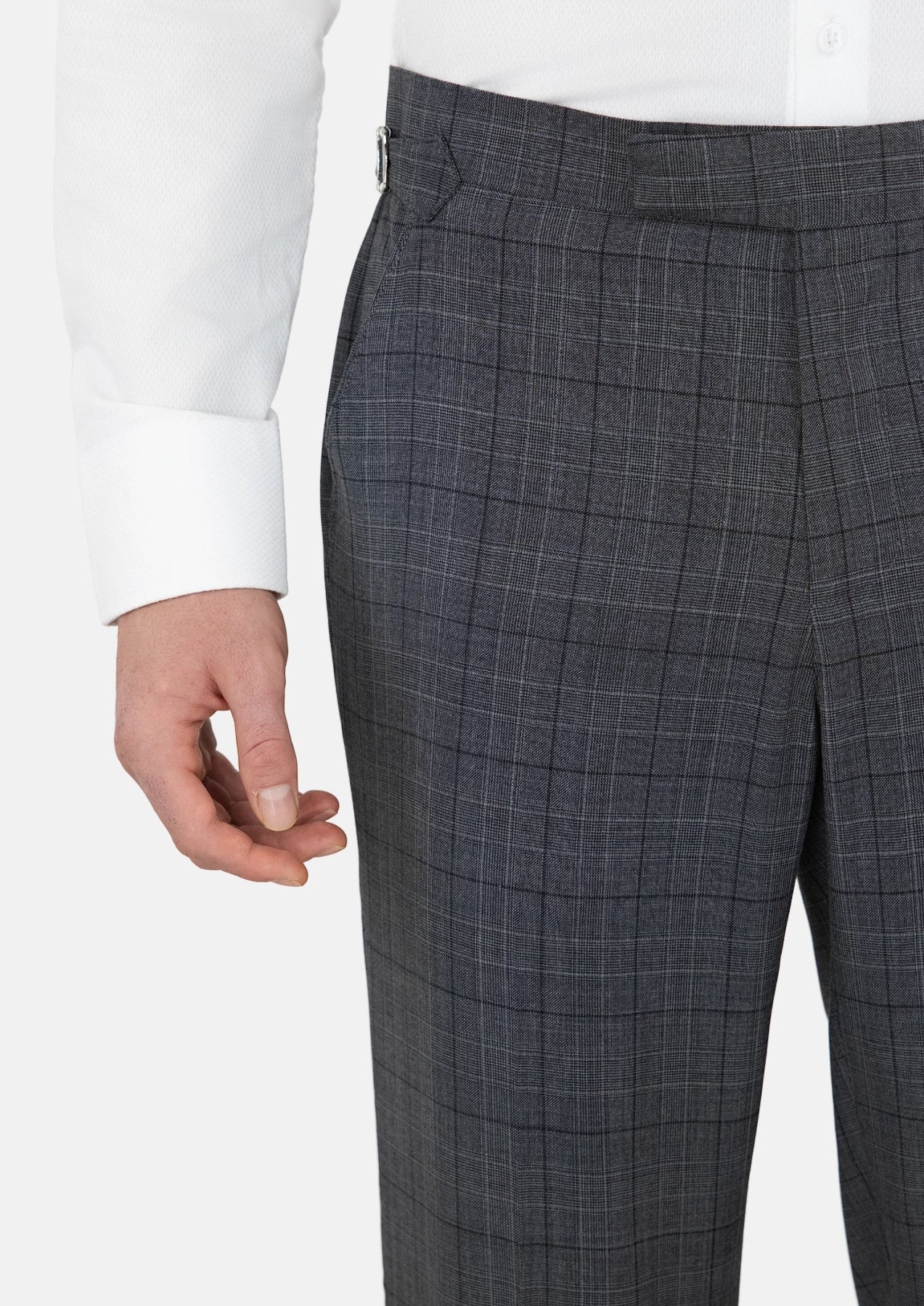 Graphite Grey Prince Of Wales Pants - SARTORO965