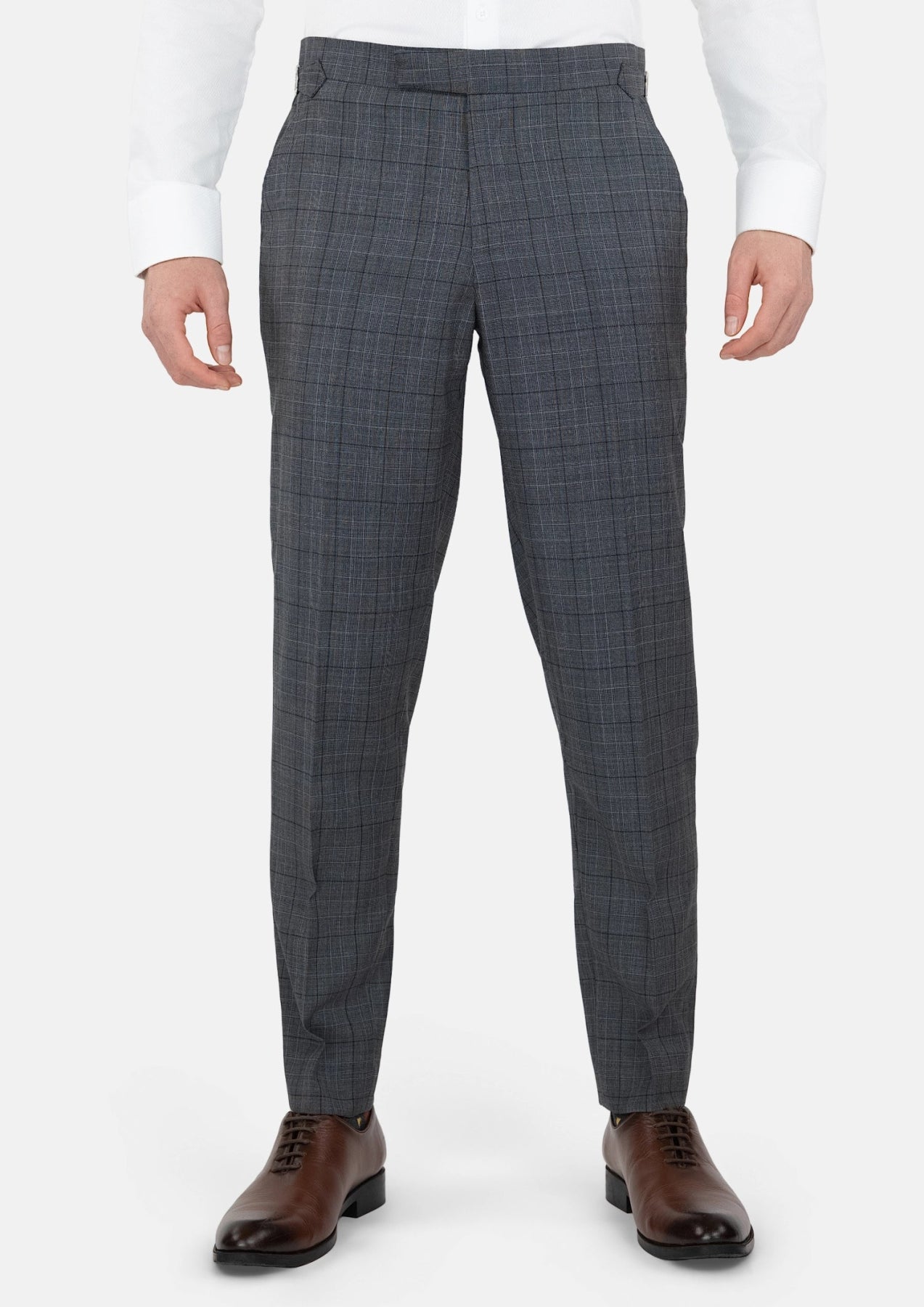 Graphite Grey Prince Of Wales Pants - SARTORO380
