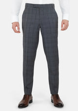 Graphite Grey Prince Of Wales Pants - SARTORO