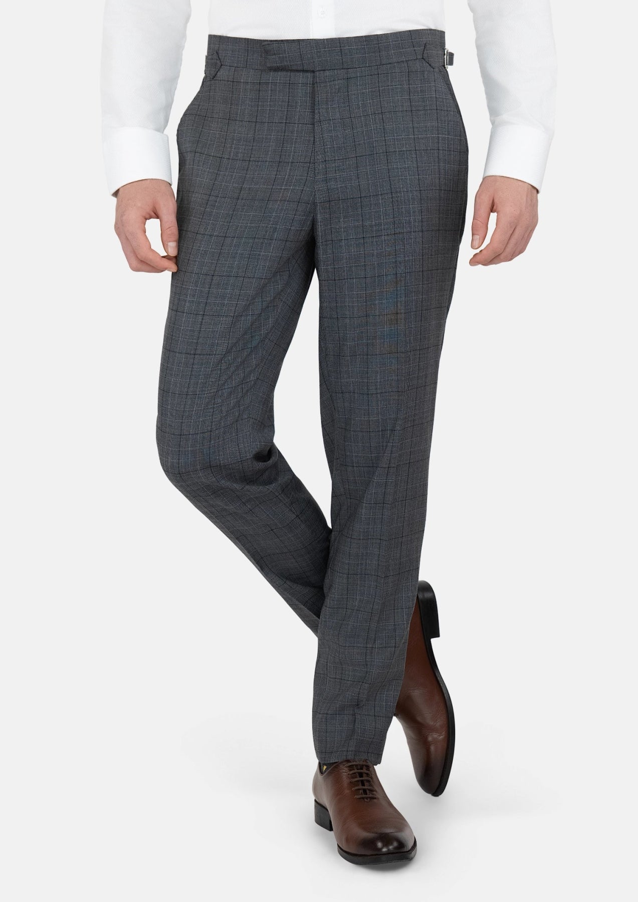 Graphite Grey Prince Of Wales Pants - SARTORO520