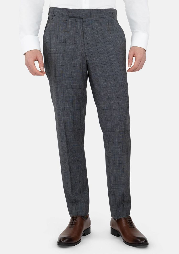 Graphite Grey Prince Of Wales Pants - SARTORO449