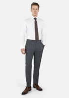 Graphite Grey Prince Of Wales Pants - SARTORO970