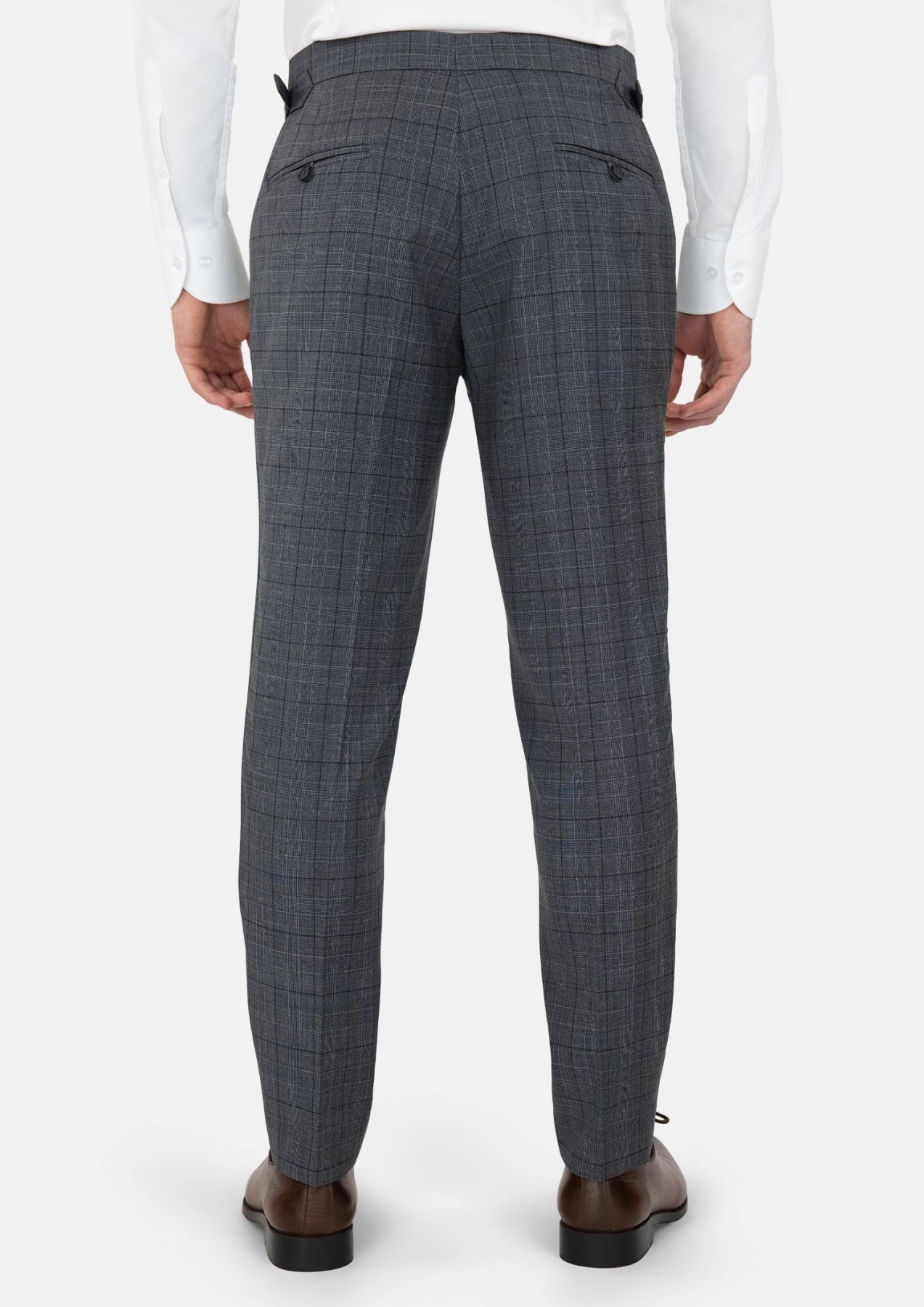 Graphite Grey Prince Of Wales Pants - SARTORO747