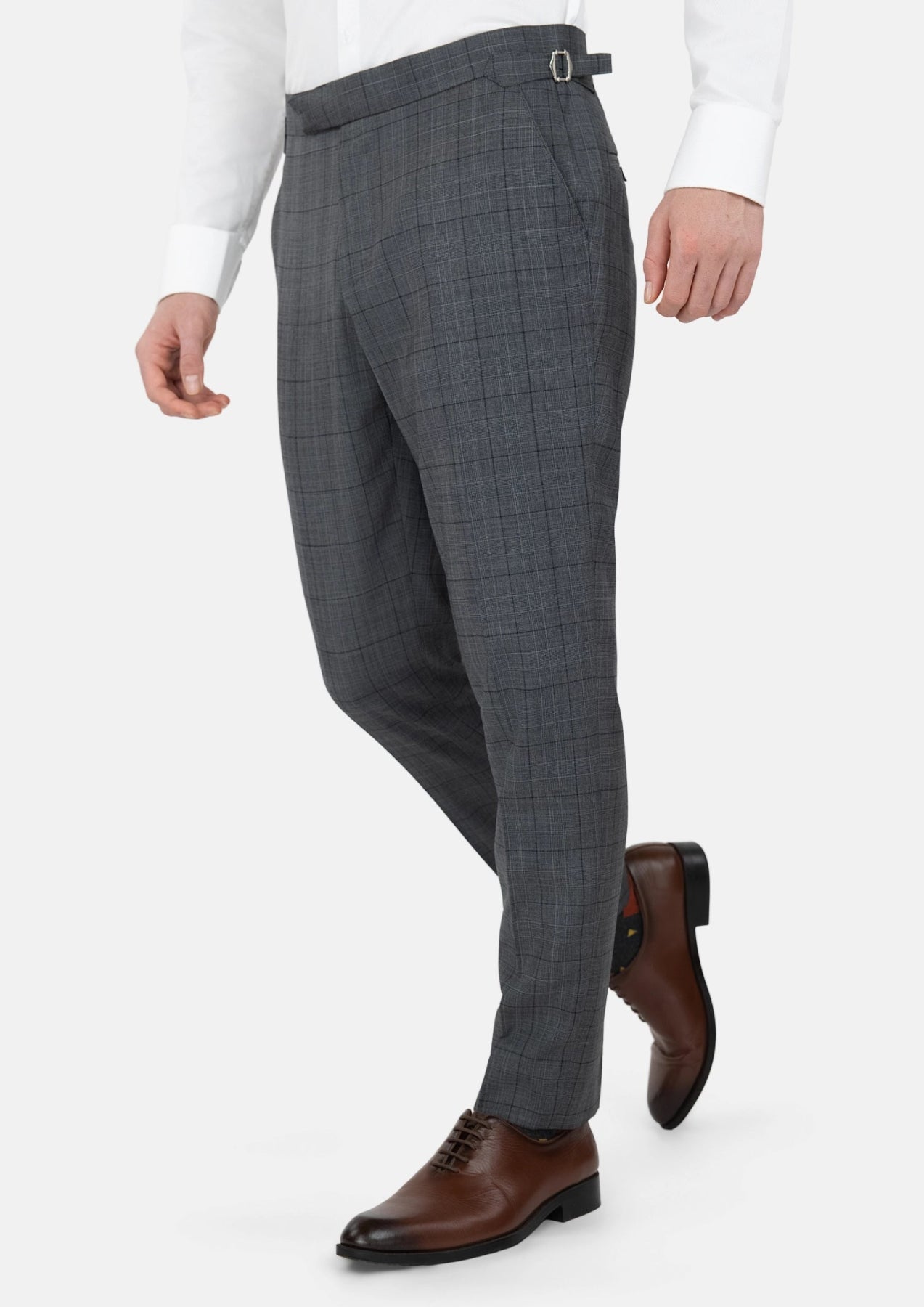 Graphite Grey Prince Of Wales Pants - SARTORO208