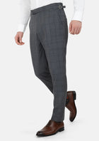 Graphite Grey Prince Of Wales Pants - SARTORO812
