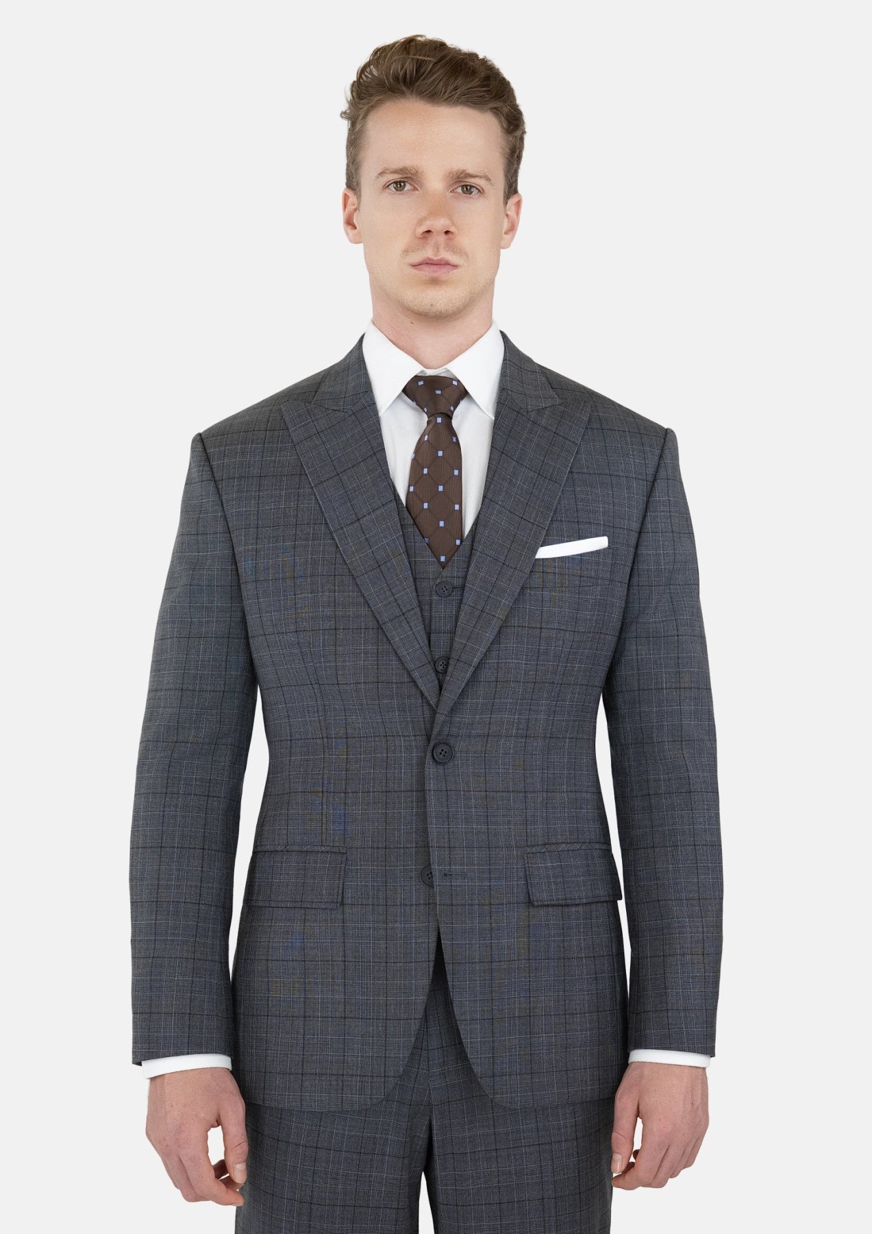 Graphite Grey Prince Of Wales Suit - SARTORO717